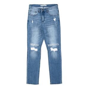 Broken Promises Denim Blue Jeans Stitch & Rip Cobra Snake SZ 29